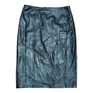 Danier Leather Skirt Womens 4 Chestnut Italian Leather Pencil Knee Length Canada